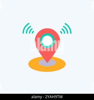 Immagine grafica vettoriale icona geofence. Illustrazione Vettoriale