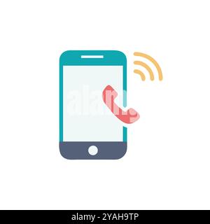 telefono cellulare con icona di squillo Illustrazione Vettoriale