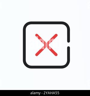 Icona della croce rossa all'interno di un bordo quadrato nero. Illustrazione Vettoriale