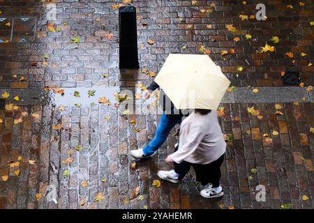 Londra, Regno Unito. 14 ottobre 2024. Meteo nel Regno Unito: Pioggia a Londra. Crediti: Matthew Chattle/Alamy Live News Foto Stock