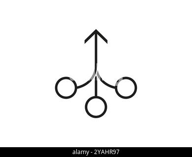 Icona di consolidamento centralizzato. Illustrazione vettoriale. Illustrazione Vettoriale