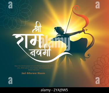 elegante jai shri ram navami auguri natalizi vettore di sfondo Illustrazione Vettoriale