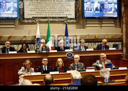 Roma, Italia. 14 ottobre 2024. Il presidente del CNEL Renato Brunetta presenta al Ministro per la pubblica Amministrazione Paolo Zangrillo la relazione sui servizi pubblici 2024 - Roma, Italia - Luned&#xec;, 14 ottobre 2024 (foto Cecilia Fabiano/LaPresse) il Presidente del CNEL Renato Brunetta presenta il rapporto 2024 sui servizi pubblici al Ministro della pubblica Amministrazione Paolo Zangrillo&#x2014; Roma, Italia - lunedì 14 ottobre 2024 (foto Cecilia News/LaPresse) Foto Stock