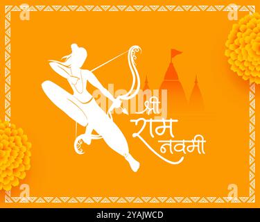 shri ram navami diwas celebrazione dello sfondo vettoriale Illustrazione Vettoriale