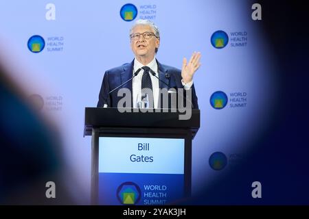 Berlino, Germania. 14 ottobre 2024. Bill Gates, fondatore della Gates Foundation, parla alla conferenza "World Health Summit" presso il Marriott Hotel. Credito: Annette Riedl/dpa/Alamy Live News Foto Stock