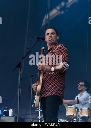 Depedro durante il concerto al Festival Cruilla, a Barcellona, nel luglio 2024. Jairo Zavala (Madrid, 1973), conosciuto professionalmente come Depedro, è Foto Stock