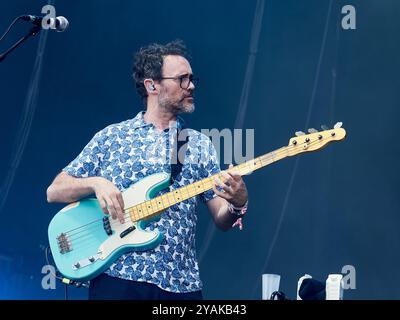 Depedro durante il concerto al Festival Cruilla, a Barcellona, nel luglio 2024. Jairo Zavala (Madrid, 1973), conosciuto professionalmente come Depedro, è Foto Stock