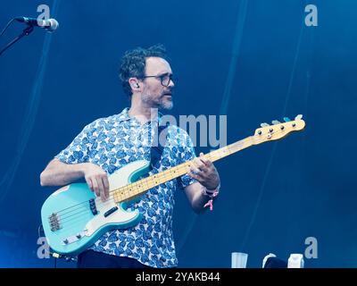 Depedro durante il concerto al Festival Cruilla, a Barcellona, nel luglio 2024. Jairo Zavala (Madrid, 1973), conosciuto professionalmente come Depedro, è Foto Stock