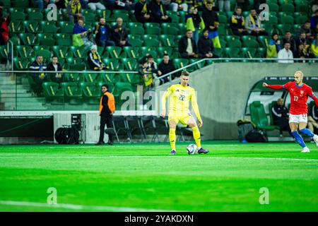 Breslavia, bassa Slesia, Polonia. 14 ottobre 2024. L'UKR durante una partita di calcio della UEFA Nations League è tra le squadre nazionali Ucraina e Cechia, il 14 ottobre 2024. Breslavia, Polonia. (Credit Image: © Mateusz Birecki/ZUMA Press Wire) SOLO PER USO EDITORIALE! Non per USO commerciale! Crediti: ZUMA Press, Inc./Alamy Live News Foto Stock