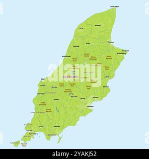 Semplice mappa politica dell'Isola di Man Illustrazione Vettoriale