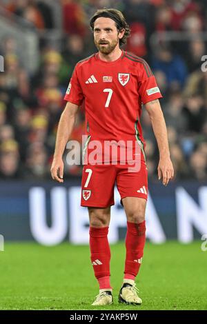 Joe Allen del Galles durante la UEFA Nations League - League B - partita del gruppo 4 Galles vs Montenegro al Cardiff City Stadium, Cardiff, Regno Unito, 14 ottobre 2024 (foto di Cody Froggatt/News Images) Foto Stock