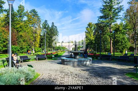 SERBIA, Vrnjacka Banja, Parco nelle acque termali calde. Foto Stock