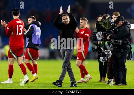 Cardiff, Regno Unito. 14 ottobre 2024. Il manager del Galles Craig Bellamy a tempo pieno. Galles contro Montenegro nella UEFA Nations League al Cardiff City Stadium il 14 ottobre 2024. Crediti: Lewis Mitchell/Alamy Live News Foto Stock