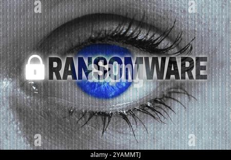 L'occhio ransomware esamina il concetto dello spettatore Foto Stock