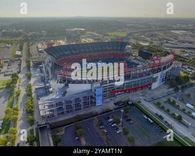 Vista aerea del Nissan Stadium, sede degli NFLs Tennessee Titans Foto Stock