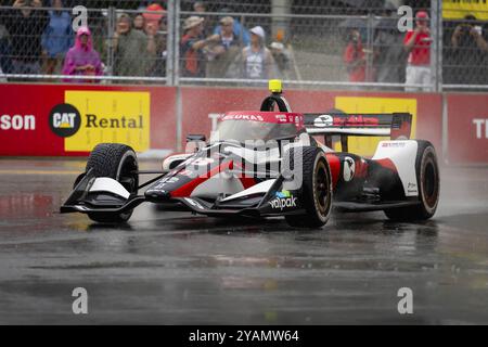 Il pilota DELLA INDYCAR Series, DAVID MALUKAS (18) di Chicago, Illinois, viaggia attraverso le curve durante una sessione di pratica bagnata e pericolosa per il Big Mach Foto Stock