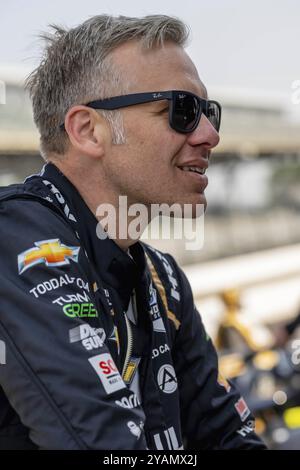 Il pilota di INDYCAR, ed CARPENTER (33) di Indianapolis, Indiana, si prepara ad allenarsi per gli Indianapols 500 all'Indianapolis Motor Speedway in Indiana Foto Stock