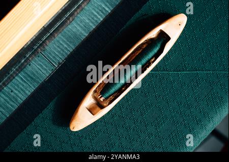 Navetta per la tessitura in ordito Foto Stock