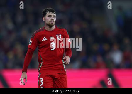 Cardiff, Regno Unito. 14 ottobre 2024. Neco Williams del Galles guarda avanti. Galles contro Montenegro, partita di campionato delle Nazioni UEFA allo stadio cittadino di Cardiff a Cardiff, Galles del Sud, lunedì 14 ottobre 2024. Solo per uso editoriale. foto di Andrew Orchard/Andrew Orchard fotografia sportiva/Alamy Live News Credit: Andrew Orchard fotografia sportiva/Alamy Live News Foto Stock