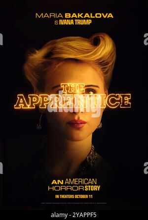 The Apprentice (2024) diretto da Ali Abbasi e interpretato da Maria Bakalova nel ruolo di Ivana Trump. Biopic che esplora la prima carriera immobiliare di Donald Trump a New York negli anni '1970 e '80 con il famigerato avvocato Roy Cohn. Poster di caratteri USA ***SOLO PER USO EDITORIALE***. Crediti: BFA / Briarcliff Entertainment Foto Stock