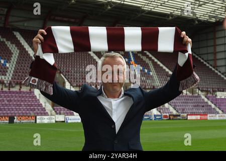 Tynecastle Park Edinburgh.Scotland.UK.15 ottobre 24 Hearts Press Conference for New Head Coach, Neil Critchley. Crediti: eric mccowat/Alamy Live News Foto Stock