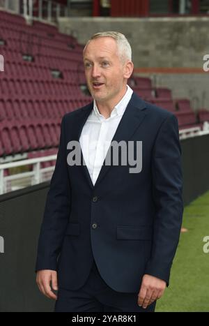 Tynecastle Park Edinburgh.Scotland.UK.15 ottobre 24 Hearts Press Conference for New Head Coach, Neil Critchley. Crediti: eric mccowat/Alamy Live News Foto Stock