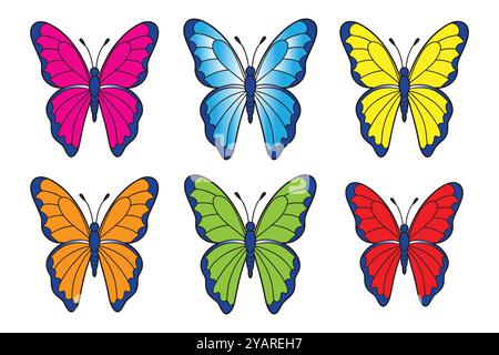 Vettoriale con logo a farfalla colorato Illustrazione Vettoriale