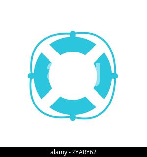 Icona salvataggio Lifebuoy. Isolato su sfondo bianco. Dal set di icone blu Illustrazione Vettoriale