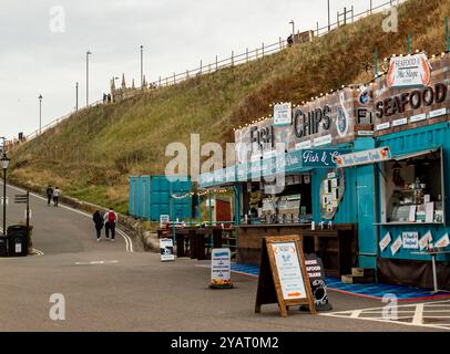 Fish and chips mobile sul lungomare Foto Stock