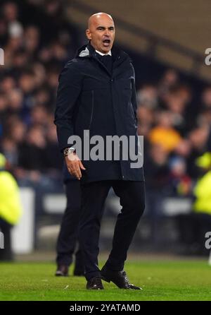 L'allenatore portoghese Roberto Martínez durante la partita del gruppo A1 della UEFA Nations League a Hampden Park, Glasgow. Data foto: Martedì 15 ottobre 2024. Foto Stock