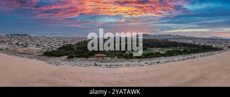 Vista aerea del Golden Gate Park e Ocean Beach di San Francisco Foto Stock