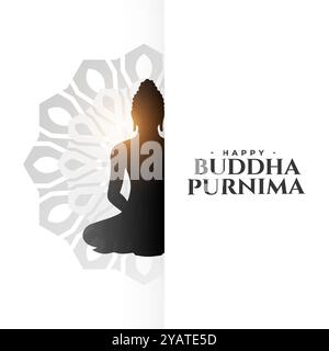 elegante happy buddha purnima sfondo religioso vettoriale Illustrazione Vettoriale