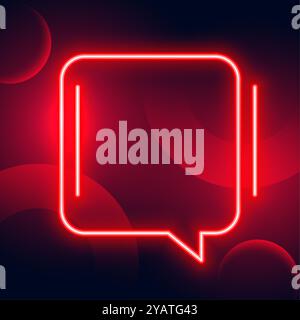 moderna casella di chat al neon rossa con vettore di spazio vuoto Illustrazione Vettoriale
