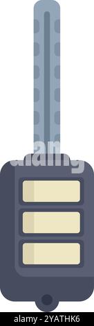 Chiave wireless per auto con icona del sistema di bloccaggio con telecomando in stile piatto su sfondo bianco Illustrazione Vettoriale