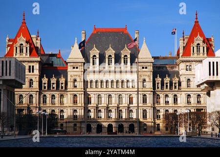 Il Campidoglio dello stato di New York ad Albany Foto Stock