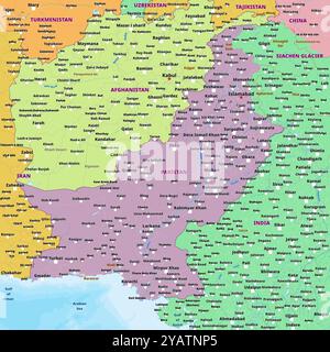 Semplice mappa politica del Pakistan Illustrazione Vettoriale