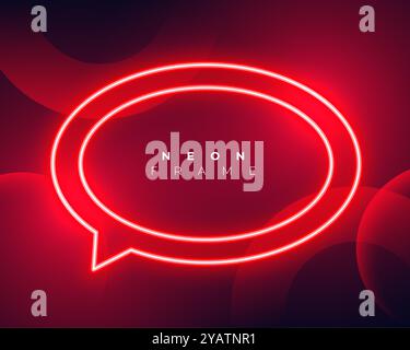 sfondo rosso brillante della chat al neon con vettore di spazio vuoto Illustrazione Vettoriale