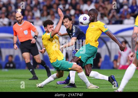 Saitama Stadium 2002, Saitama, Giappone. 15 ottobre 2024. Kaoru Mitoma (JPN), 15 OTTOBRE 2024 - calcio/calcio : Coppa del mondo FIFA 2026 qualificazione Asiatica turno finale gruppo C partita tra Giappone - Australia al Saitama Stadium 2002, Saitama, Giappone. Crediti: YUTAKA/AFLO SPORT/Alamy Live News Foto Stock