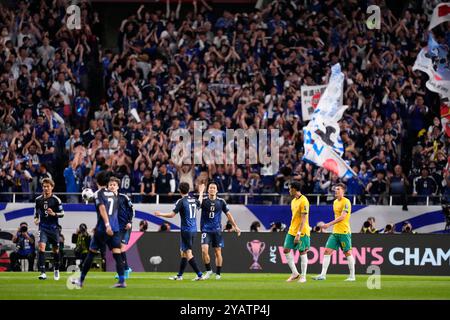 Giappone. 15 ottobre 2024. (L-R) Ao Tanaka (JPN), Keito Nakamura (JPN), 15 OTTOBRE 2024 - calcio/calcio : Coppa del mondo FIFA 2026 Asian Qualifier Final Round gruppo C partita tra Giappone - Australia al Saitama Stadium 2002, Saitama in Giappone. Crediti: AFLO SPORT/Alamy Live News Foto Stock