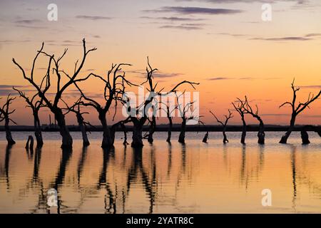 Atardecer en el Lago de Epecuen Foto Stock