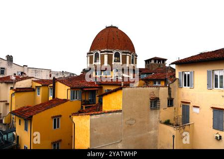 I tetti di Firenze che guardano verso la Cappella Medici Foto Stock