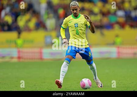 15 ottobre 2024: Stadio Garrincha, Brasilia, Brasile: Qualificazione alla Coppa del mondo FIFA 2026, Brasile contro Perù: Matheus Pereira del Brasile Foto Stock