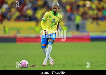 15 ottobre 2024: Stadio Garrincha, Brasilia, Brasile: Qualificazione alla Coppa del mondo FIFA 2026, Brasile contro Perù: Matheus Pereira del Brasile Foto Stock