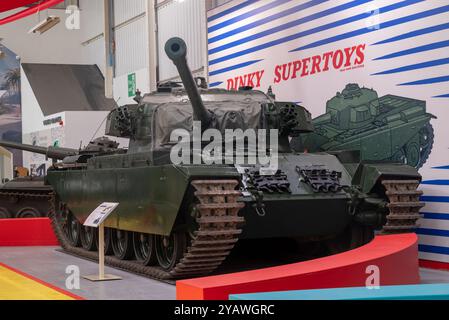 Carro armato da battaglia britannico Centurion in mostra al museo dei carri armati di Bovington. Ottobre 2024. Foto Stock