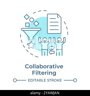Icona Concept di filtro collaborativo blu morbido Illustrazione Vettoriale
