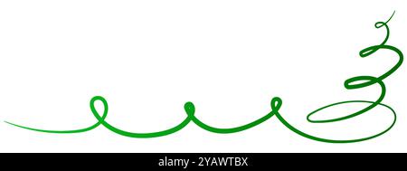 L'immagine presenta un albero di Natale astratto stilizzato in verde. Ha uno stile minimalista su sfondo bianco. Concetto di decorazione per le vacanze Illustrazione Vettoriale