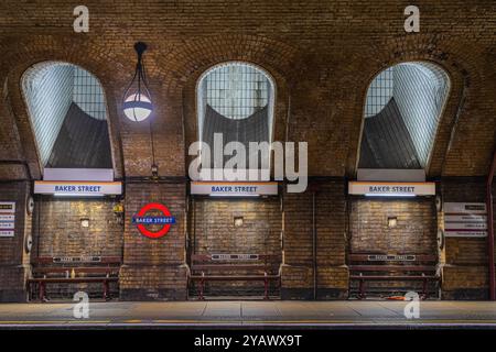 Stazione della metropolitana di Baker Street a Londra Foto Stock