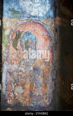 Grotta 10: Dipinti di Buddha sul soffitto della parete sinistra. Grotte di Ajanta, Aurangabad, Maharashtra, India Foto Stock