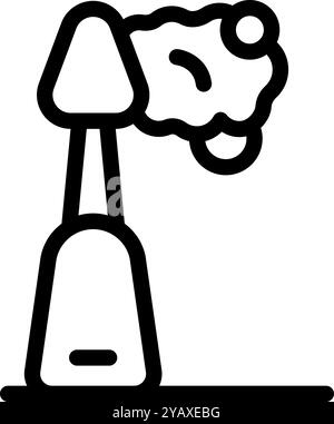 Semplice vettore di uno spazzolino elettrico che pulisce i denti con dentifricio Illustrazione Vettoriale