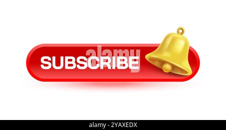 Iscriviti subito, notifica campanella per nuovi contenuti. Vettore Illustrazione Vettoriale